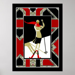 Reiseplakat Vintage Saint Croix Skifahren 3 Poster