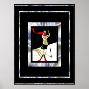 Reiseplakat Vintage Saint Croix Skifahren 3 Poster