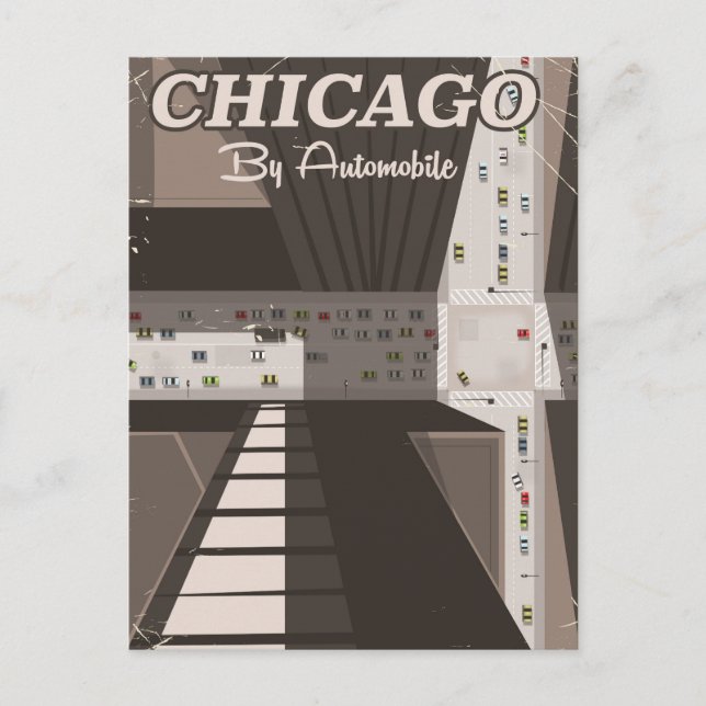 Reiseplakat von Chicago City Postkarte (Vorderseite)