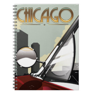 Reiseplakat von Chicago Notizblock