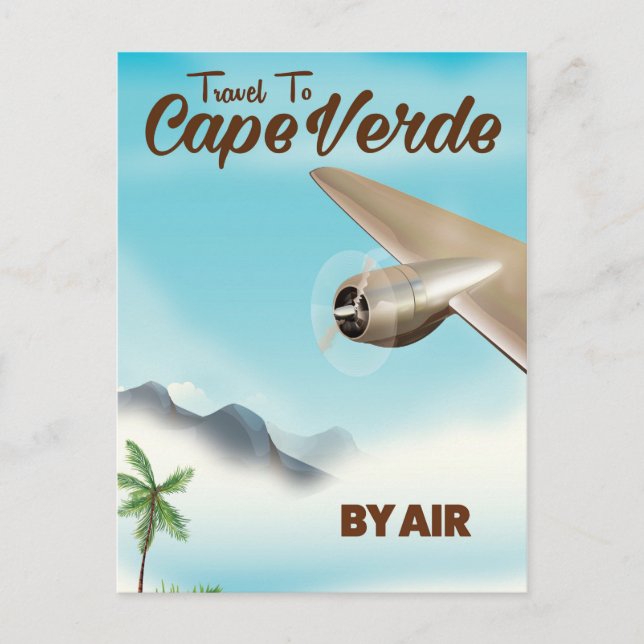 Reiseplakat von Kap Verde Air Postkarte (Vorderseite)