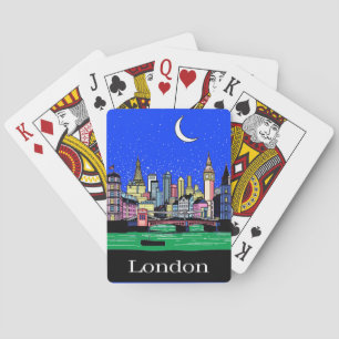 Reiseplakat von London unter dem Night Sky Spielkarten