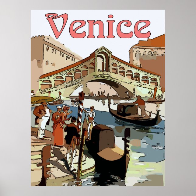 Reiseplakat von Venedig, Text hinzufügen Poster (Vorne)