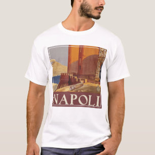 Reiseplakat von Vesuv und der Bucht von Neapel T-Shirt