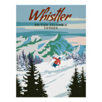 Reiseplakat Whistler Skigebiet vintage