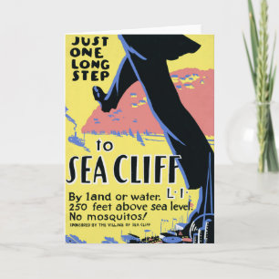 Reiseplakat zur Förderung von Sea Cliff, Long Isla Karte