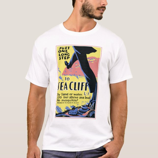 Reiseplakat zur Förderung von Sea Cliff, Long Isla T-Shirt (Vorderseite)