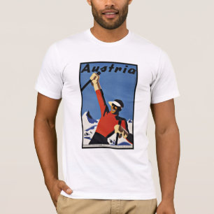 Reiseplakate Österreich Skisport Vintage T-Shirt