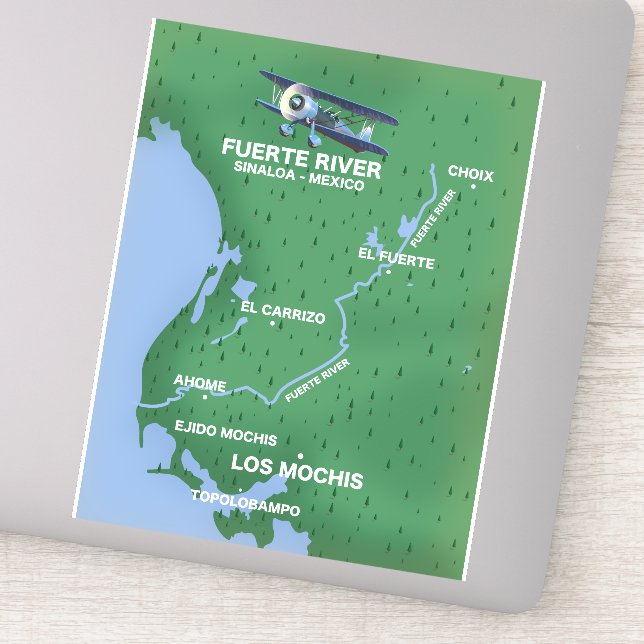 Reiseplan für Mexiko: Fürte Fluss Sinaloa Aufkleber (Detail)