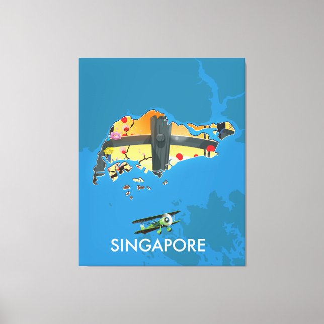 Reiseplan Singapurs Leinwanddruck (Vorderseite)