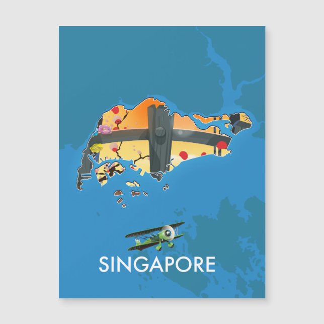 Reiseplan Singapurs Magnetkarte (Vorderseite)