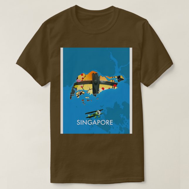 Reiseplan Singapurs T-Shirt (Design vorne)