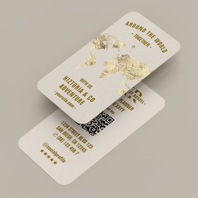 Reiseplaner Adventure World Map Tour Sand Visitenkarte (Travel Planner Adventure World Map Tour Sand Business Card
)