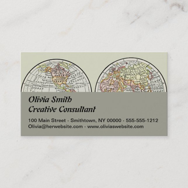 Reiseplaner Erde 1916 Welatlas Visitenkarte (Vorderseite)