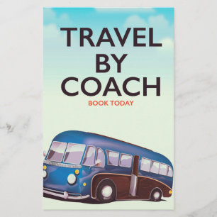 Reiseplaner mit Reisebus Britisch Briefpapier