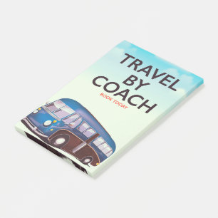 Reiseplaner mit Reisebus Britisch Post-it Klebezettel