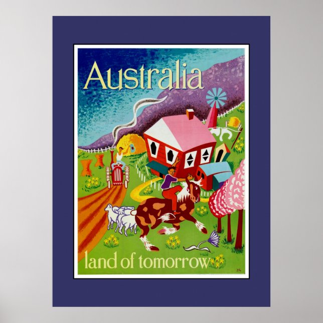 Reiseplaner Vintage Kunst Australien Poster (Vorne)