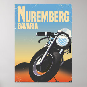 Reiseposten Motorrades Nürnbergs, Bayern Vintager Poster