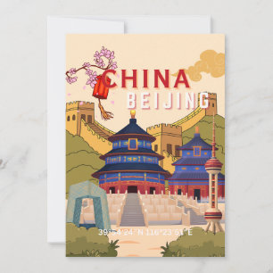 Reiseposter Peking China Asiatische Stadt-Wandku Dankeskarte