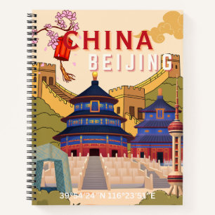 Reiseposter Peking China   Asiatische Stadt-Wandku Notizbuch