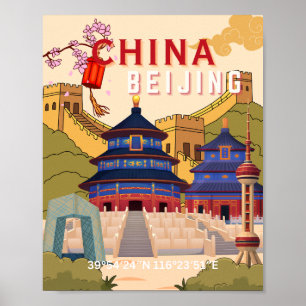 Reiseposter Peking China Asiatische Stadt-Wandku Poster