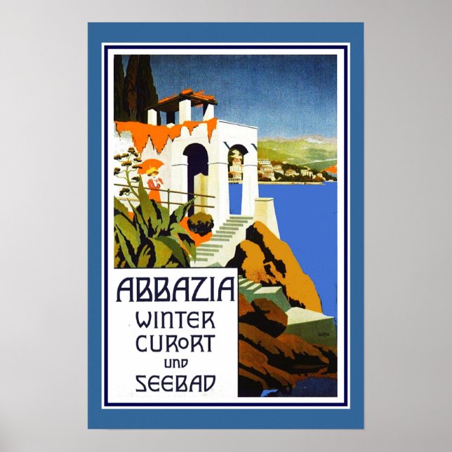 Reiseposter Vintag Abbazia Italien Poster (Vorne)