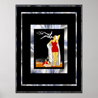 Reiseposter Vintag New York Red Bathers Poster