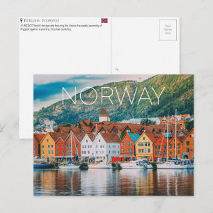 Reisepostkarte Bergen, Norwegen Postkarte