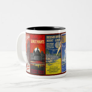 REISEPROSPEKTE VINTAGE X6 ZWEIFARBIGE TASSE