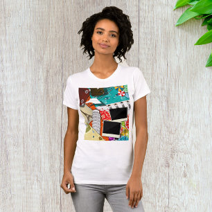 Reiserollage mit Ikonischen Sehenswürdigkeiten Url T-Shirt