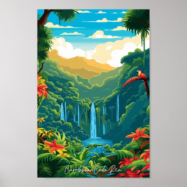 Reiseroute Costa Rica Poster (Vorne)