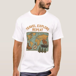 Reiseroute Repeat - Yellowstone Nationalpark T-Shirt