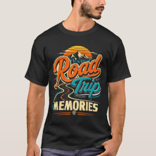 Reiserückblicke Retro-Vintage-Bergfamilie T-Shirt