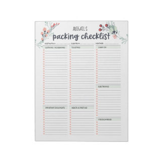 Reiseschachtelliste Notizblock