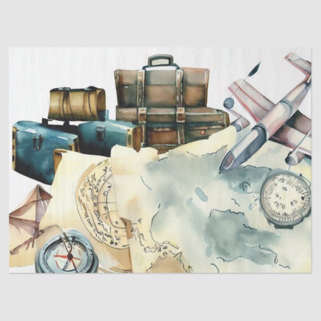 "Reisespass: Abenteuer wartet" Seidenpapier (Vorderseite)