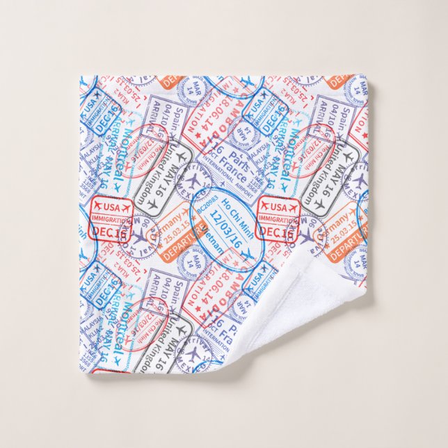 Reisesymbol Badhandtuch Set (Waschlappen)