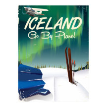 Reisetafel für Vintages Flugzeug in Island