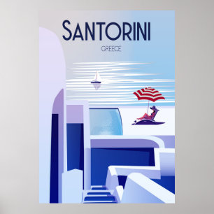 Reisetafel Santorini Poster