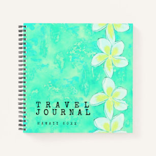 Reisetagebuch für personalisierte tropische Blume Notizbuch