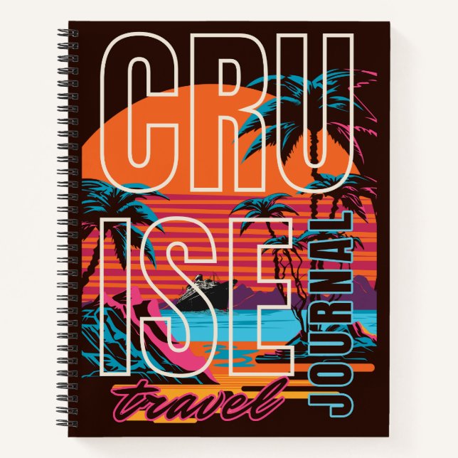 Reisetagebuch Tropische Palmen Notizbuch (Vorderseite)