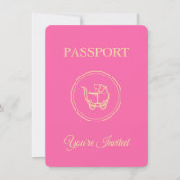 Reisethema Baby Dusche Pink Passport
