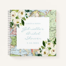 Reisethema Floral Map Showroom Gästebuch