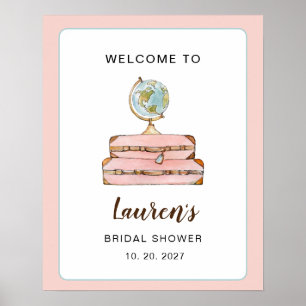 Reisethema Frau Brautparty willkommen Poster