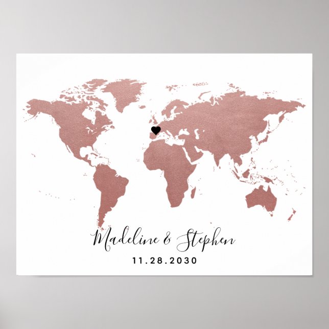 Reisethema Guest Sign in Wedding Mitzvah Poster (Vorne)