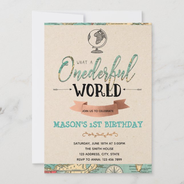 Reisethema-Party Einladung (Vorderseite)