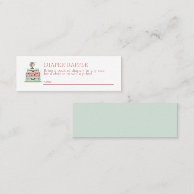 ReiseTheme Diaper Mini-Einschließkarte  Mini Visitenkarte (Vorne/Hinten)