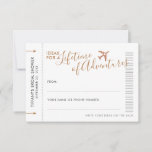 Reisetipp Karte Polterabend Nacht<br><div class="desc">Copper Bronze oder Bronze Sepia Advice Cards für ein Hochzeit in Urlaubsort- oder Reisethema-Brautparty gedruckt auf Mini-Boarding-Pass-Flugzeug-Ticketkarten, sodass die Gäste in Reiseberatung und Urlaubstideen schreiben können oder Datums-Nacht-Ideen - oder beides. Das flexible Design lasse Ihnen zu entscheiden, wie das Brautparty-Ratgeber-Spiel funktionieren soll. Sie können mit Einladungen oder in Orten verlassen...</div>