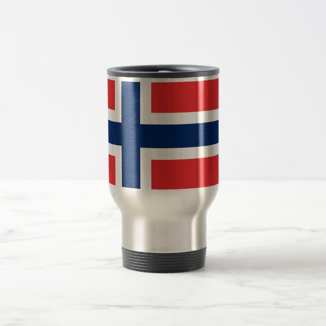 Reiseumarmung mit der Flagge Norwegens Reisebecher (Mittel)