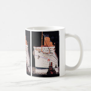 Reiseverkehr der Vintage-Zeit Kreuzfahrtschiff bei Tasse