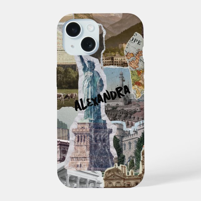 Reiseziel Collage Phone Case iPhone 15 Hülle (Rückseite)